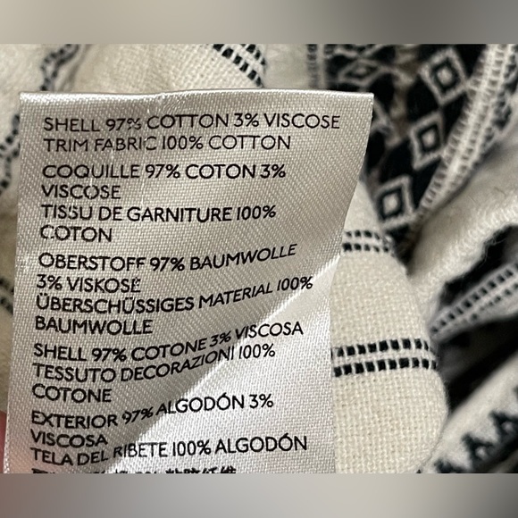 Anthropologie Black & Cream Geometric Essential Beach Casual Pants Size Medium - Picture 7 of 7